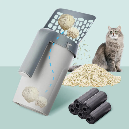 Cat Litter Shovel Scoop with Refill Bag For Cat Litter Box